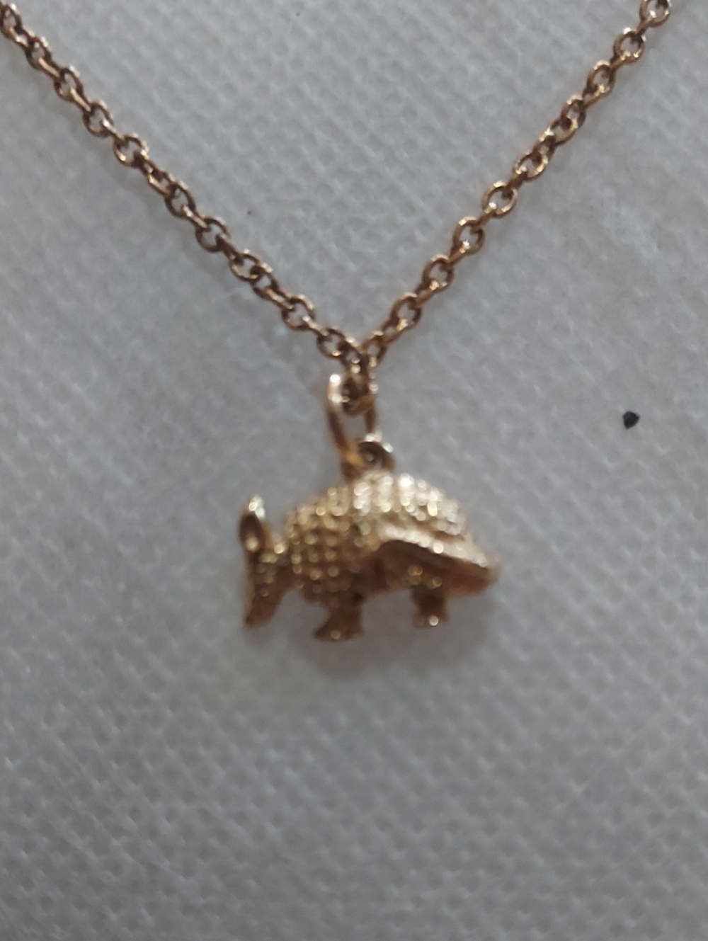 Gold Armadillo Pendant Necklace - Delicate Animal Charm